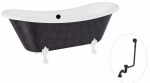 Vann, teisaldatav Besco Amelia Glam, 190 cm x 77 cm x 69 cm, ovaalne, valge/must