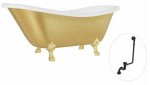 Vann, teisaldatav Besco Otylia Glam, 170 cm x 77 cm x 68.5 cm, ovaalne, kuldne/valge