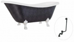 Vann, teisaldatav Besco Otylia Glam, 170 cm x 77 cm x 68.5 cm, ovaalne, kroom/grafiit