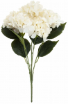Kunstlilledest kimp, hortensia, valge/roheline, 50 cm