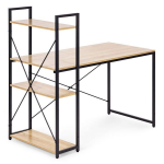 Kirjutuslaud ja riiul ModernHome TH-SD-6-16, 120 cm x 60 cm, 120 cm, must v./hele pruun v.