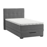 Voodi &uuml;hekohaline kontinentaalne Home4you Jeep, 90 x 200 cm, hall v., madratsiga, p&otilde;hjalippidega