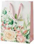Kinkekott Paw Decor Collection Medium Floral Moments, 10 cm x 25 cm x 20 cm, valge v./roheline v./roosa v.
