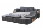 Voodi kahekohaline Kalune Design Sunshine Smart, 200 x 200 cm, antratsiit v., madratsiga, p&otilde;hjalippidega
