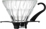 Kohvi tilguti Hario V60- 01, 0.2 l, l&auml;bipaistev v./must v.