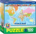 Pusle Eurographics Smart Kids World Map 6100-1271, 48.2 cm x 33.9 cm, 100 tk, mitmev&auml;rviline