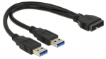 Juhe Delock USB 3.0 19 pin male, USB 3.0 male, 0.25 m, must v.