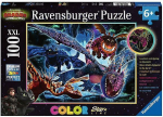 Pusle Ravensburger Color StarLine - Shining Dragons 13710, 49 cm x 36 cm, 100 tk, mitmev&auml;rviline
