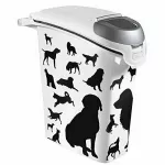 Lemmikloomatoidu s&auml;ilituskast Curver Dogs, 23 l, valge v./must v.