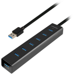 USB jaotur Axagon USB Charging Hub HUE-SA7BP, must v.