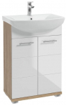 Vannitoakapp valamuga Deftrans Bari D60 + Mega 60, tamm v./valge v., 31 cm x 56 cm x 80 cm