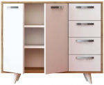 Kummut Kalune Design Waga 811MDD4108, tamm v./valge v., 82 cm x 35 cm x 100 cm