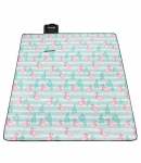 Matkamatt Springos PM016, valge/roheline/roosa, 200 x 200 cm