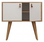 Konsoollaud Kalune Design Rebecca, tamm v./valge v., 40 cm x 80 cm x 80 cm