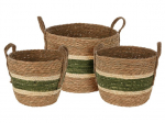 Hoiukorv, esemete hoidmiseks THK-079684, pruun/roheline, 29 x 29 x 22.5 cm