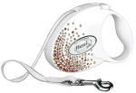 Automaatne jalutusrihm Flexi Glam Splash Orient 2021, valge v./oranž v./roosa v., S