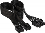 Kaabel Corsair 12VHPWR, 2 x 8-pin PCIe, 0.65 m, must v.