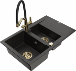 K&ouml;&ouml;givalamu koos kraaniga Mexen Gaspar Duo, graniit, 73.7 cm x 47.5 cm x 17.7 cm, metallic black / gold
