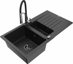 K&ouml;&ouml;givalamu koos kraaniga Mexen Matias Aster, graniit, 90 cm x 50.5 cm x 20 cm, metallic black/silver