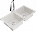 K&ouml;&ouml;givalamu koos kraaniga Mexen Mario, vaik/graniit, 82 cm x 43.6 cm x 16.1 cm, valge