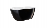 Vann, teisaldatav Besco Navia, 160 cm x 80 cm x 60 cm, ovaalne, valge/must