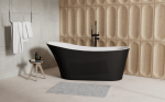 Vann, teisaldatav Besco Calima, 170 cm x 74 cm x 72 cm, ovaalne, must
