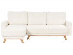Nurgadiivan - voodi Beliani Siro Boucle, valge v., vasak, 240 x 142 cm x 95 cm