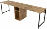 Kirjutuslaud ja riiul Nordure Twin Study, 240 cm x 60 cm, 74 cm, pruun v./must v.