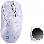 Juhtmevaba m&auml;nguhiir WLMouse Huan Nekko HUAN-NEKKO-O, 2.4ghz wireless / usb, valge v./violetne v.