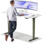 Arvutilaud reguleeritava k&otilde;rgusega Desktronic HomePro 40 853, 180 cm x 80 cm, 126 cm, valge v./roheline v.