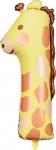 Fooliumist &otilde;hupall number PartyDeco Giraffe, pruun v./kollane v.