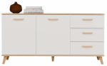 Kummut Olympo 2D3S, valge v./artisan oak v., 75 cm x 150 cm x 40 cm