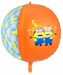 &Otilde;hupall &uuml;mmargune PartyDeco Minions Ball, sinine v./kollane v./oranž v.