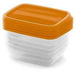 Toiduainekarbi komplekt Curver Vedo 0803507175, 0.5 l, 15 cm x 12 cm, oranž v., 5 tk