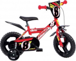 Laste jalgratas Dino Pro Cross 123GLN-06, valge/must/punane, 9", 12"