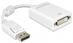 Adapter Delock Display port male, DVI-I female, 0.2 m, valge v.