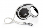 Automaatne jalutusrihm Flexi New Comfort Tape, valge v./must v., M 5m