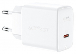 Telefoni laadija AceFast A21 USB-C QC3.0, USB-C, valge v., 30 W