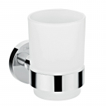 Vannitoa klaas ja hoidik Hansgrohe Logis Universal 41718000, valge/kroom, 10 cm x 9.9 cm x 6.7 cm