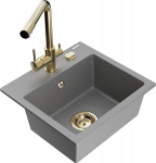 K&ouml;&ouml;givalamu Mexen Milo 6505-71-671600-50, graniit, 43.5 cm x 41 cm x 17.1 cm, kuldne/hall