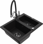 K&ouml;&ouml;givalamu koos kraaniga Mexen Carlos Duo, graniit, 58.2 cm x 47.5 cm x 17.7 cm, must/kroom