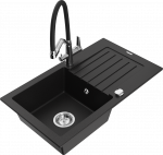 K&ouml;&ouml;givalamu koos kraaniga Mexen Pablo Duo, graniit, 75.2 cm x 43.6 cm x 16.1 cm, h&otilde;be/must