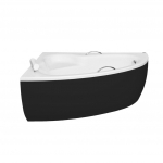 Vann, nurgaga Besco Natalia, 150 cm x 100 cm x 59.5 cm, vasakpoolne, must