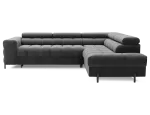 Nurgadiivan - voodi Ferucce, tumehall v., parem, 200 x 276 cm x 93 cm