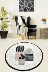 Vaip Conceptum Hypnose Three Cactus Djt, valge/must, 100 cm x 100 cm