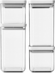 Kuivaine konteiner Brabantia 122569, 0.7 - 1.6 l, 22.3 cm x 11.1 cm, l&auml;bipaistev v., 4 tk