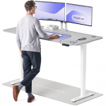 Kirjutuslaud reguleeritava k&otilde;rgusega Desktronic HomePro, 180 cm x 80 cm, 61 - 125.5 cm, valge v./hall v.