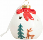 Dekoratsioon "Pall" Homla Klaba LED-valgustusega, 7.6 cm, 7 cm, pruun/valge/punane