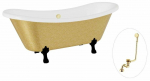 Vann, teisaldatav Besco Amelia Glam, 190 cm x 77 cm x 69 cm, ovaalne, kuldne/must