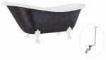 Vann, teisaldatav Besco Otylia Glam, 170 cm x 77 cm x 68.5 cm, ovaalne, valge/grafiit